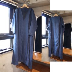 画像3: 【08Mab】9番手リネン配色パッカリングワンピース (3)