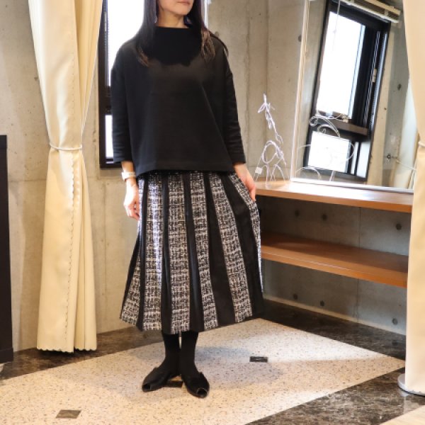 画像1: 【Crescendo Yonezawa】米沢織リバーシブルスカートツィード (1)