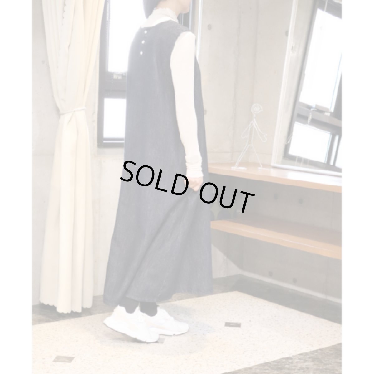 画像2: 20％OFF SALE【08Mab】綿麻デニムジャンパースカート (2)