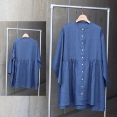 画像2: 【08Mab】21番手リネンウエストギャザーチュニック (2)