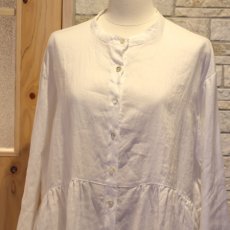 画像6: 20%OFF SALE【08Mab】21番手リネンウエストギャザーチュニック (6)