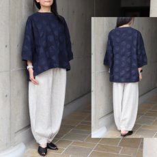 画像1: 【NARU FACTORY】綿麻シーチング塩縮 ワイドT (1)