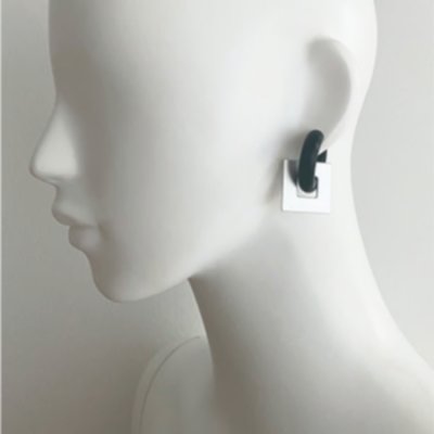 画像2: 【acrylic】ゴムイヤリングセットホワイト×クリア（サークル）