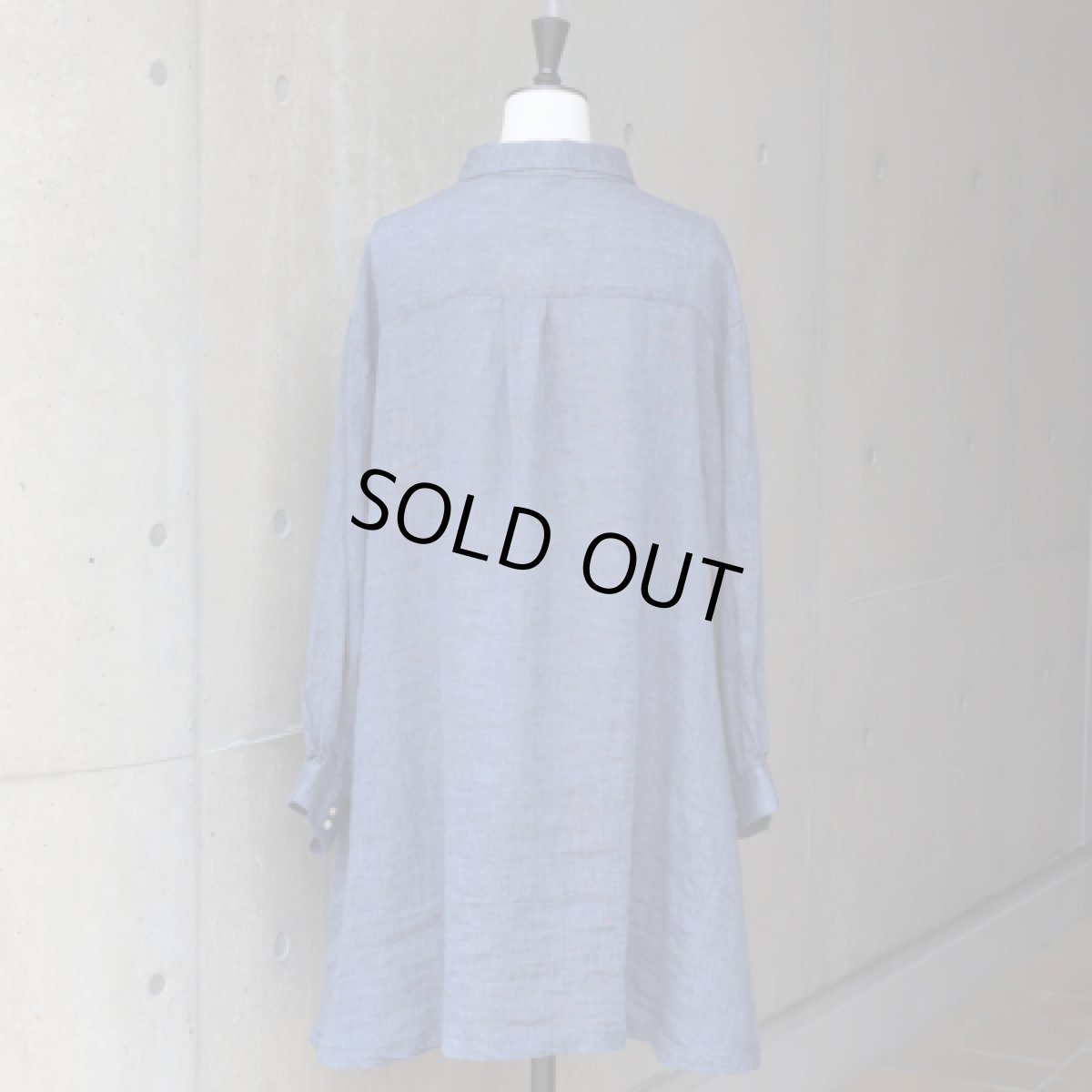 画像2: 【08Mab】リネンシャンブレータックシャツ風チュニック (2)