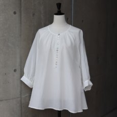 画像4: 【Sorte cuff】コットンシルクギャザーブラウス (4)