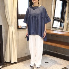 画像1: 【Sorte cuff】コットンデニムワイドブラウス (1)
