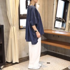 画像2: 【Sorte cuff】コットンデニムワイドブラウス (2)