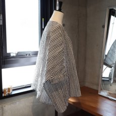 画像8: 【NARU FACTORY】60ローンリップルチェック＆ストライプ ゆったりブラウス (8)