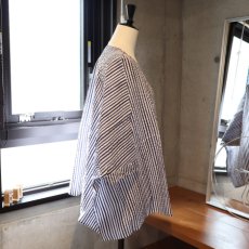 画像7: 【NARU FACTORY】60ローンリップルチェック＆ストライプ ゆったりブラウス (7)