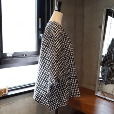 画像6: 【NARU FACTORY】60ローンリップルチェック＆ストライプ ゆったりブラウス (6)