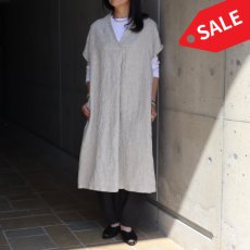 画像1: 20%OFF SALE【08Mab】9番手リネンセンタータックノースリーブワンピース (1)