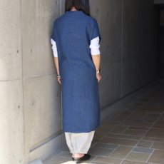 画像4: 20%OFF SALE【08Mab】9番手リネンセンタータックノースリーブワンピース (4)