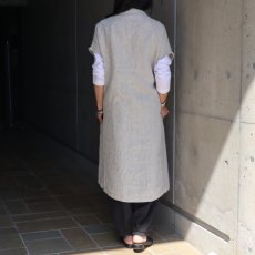 画像2: 20%OFF SALE【08Mab】9番手リネンセンタータックノースリーブワンピース (2)