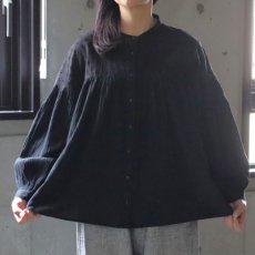画像5: 【ista-ire】異素材切替ギャザーブラウス (5)