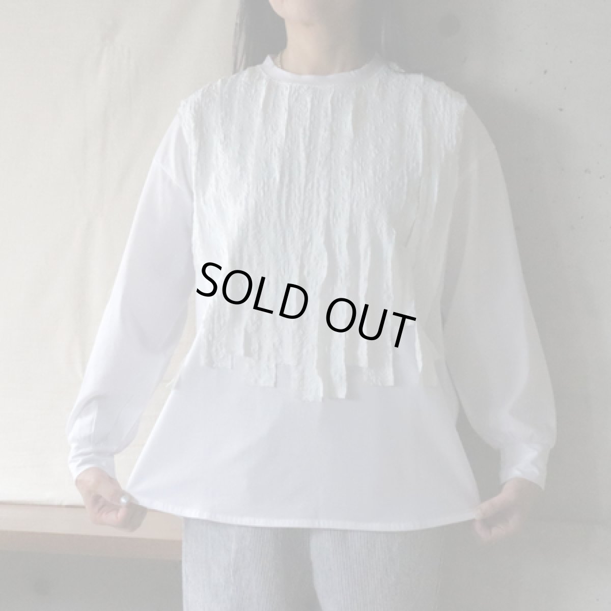 画像1: 20％OFF SALE【ista-ire】ハイゲージ×チェックシアサッカー異素材フリルPO (1)