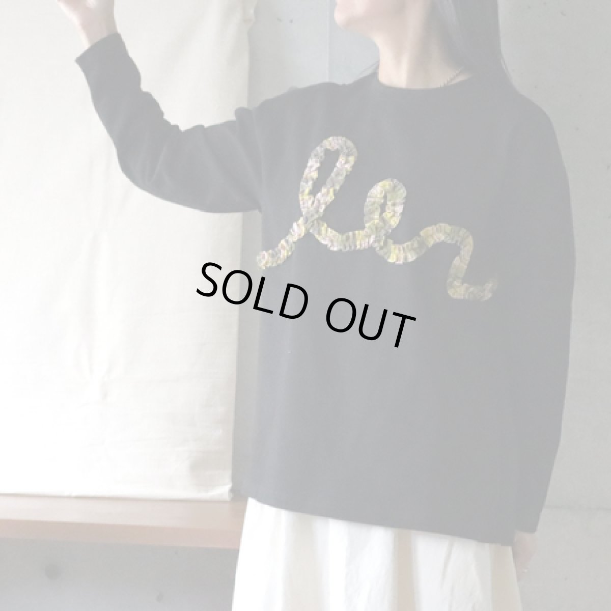 画像2: 20％OFF SALE【ista-ire】強撚フライスチェックフリルロンTEE (2)