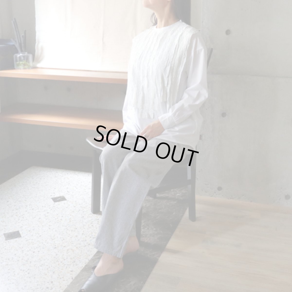 画像14: 20％OFF SALE【ista-ire】ハイゲージ×チェックシアサッカー異素材フリルPO (14)