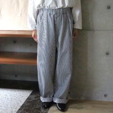 画像1: 【NARU FACTORY】先染めヒッコリーノッポパンツ (1)