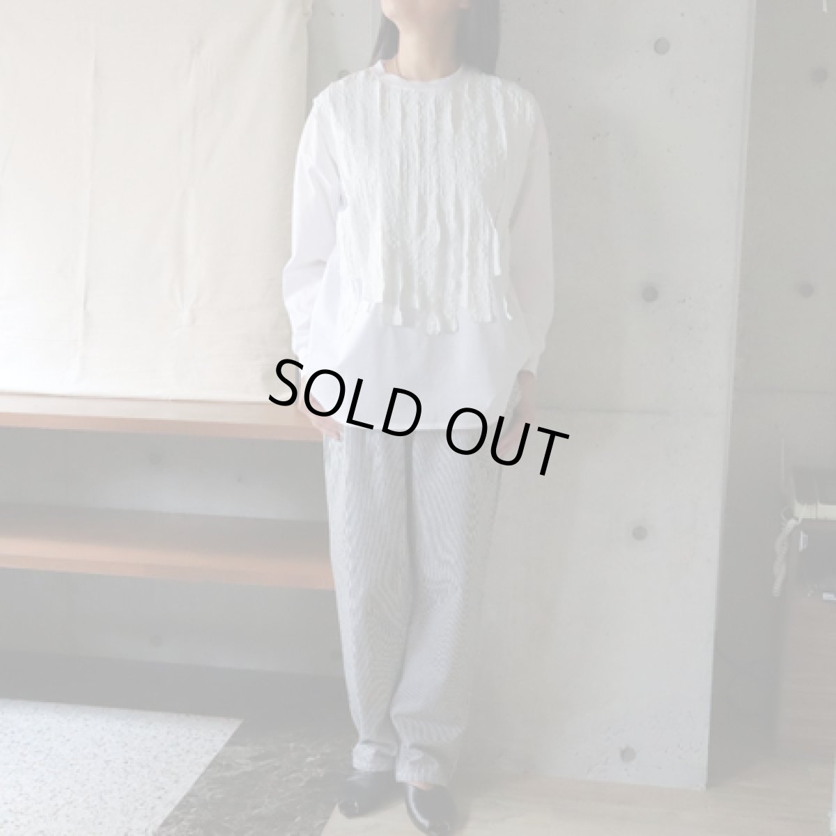 画像10: 20％OFF SALE【ista-ire】ハイゲージ×チェックシアサッカー異素材フリルPO (10)