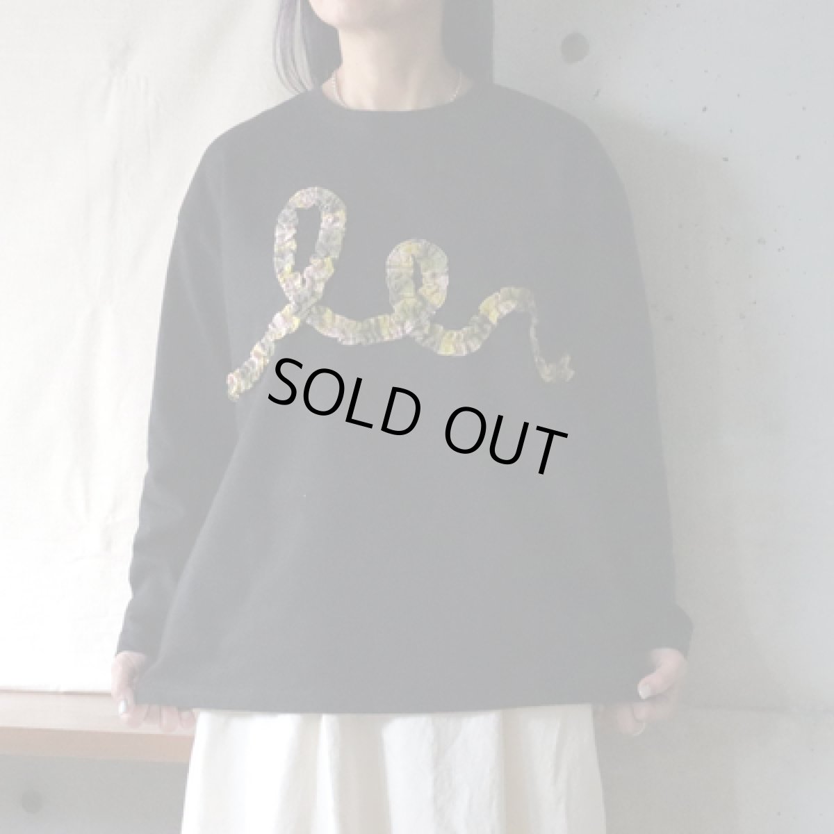 画像1: 20％OFF SALE【ista-ire】強撚フライスチェックフリルロンTEE (1)