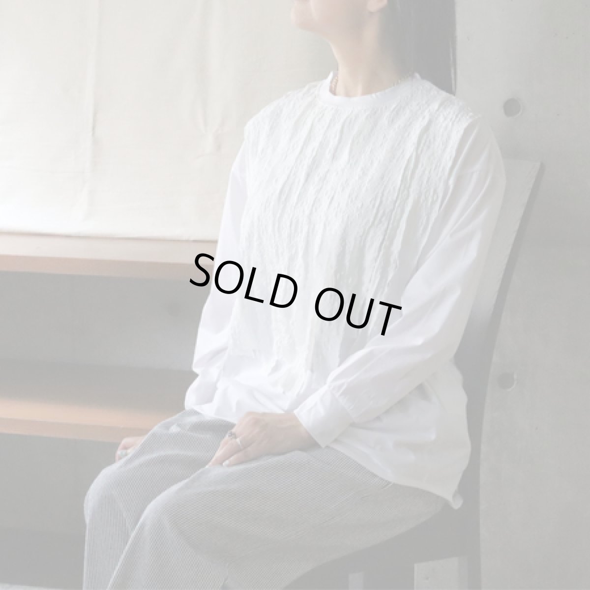 画像9: 20％OFF SALE【ista-ire】ハイゲージ×チェックシアサッカー異素材フリルPO (9)