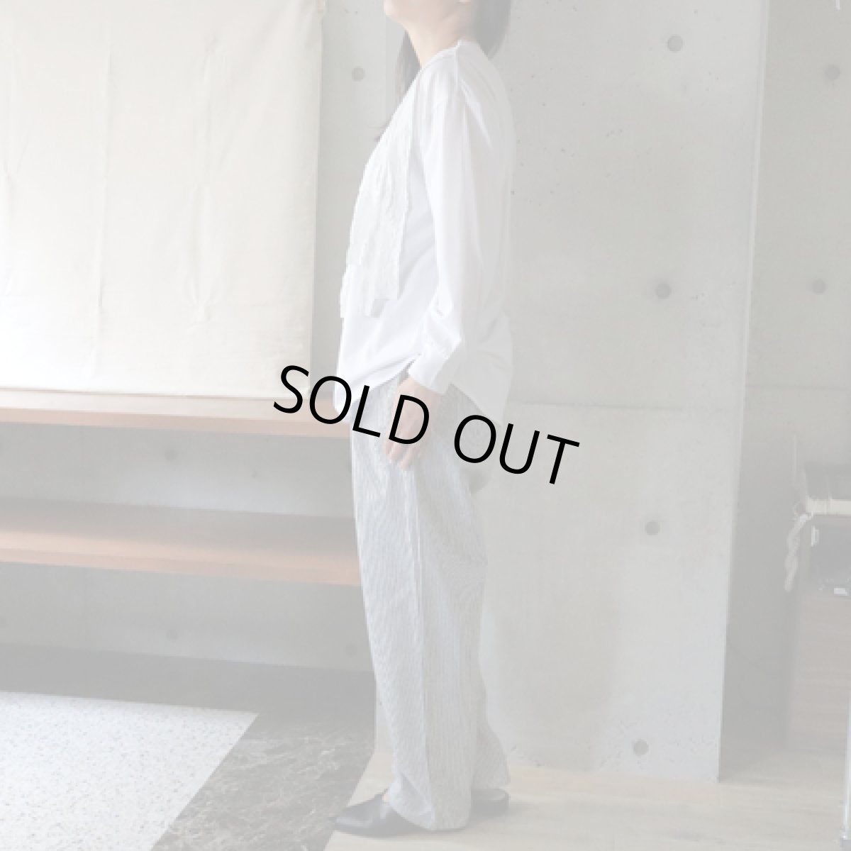 画像11: 20％OFF SALE【ista-ire】ハイゲージ×チェックシアサッカー異素材フリルPO (11)