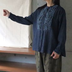 画像2: 【ista-ire】綿麻甘撚りデニム　フリンジシャツ (2)