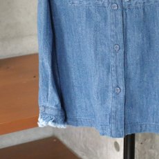 画像14: 【ista-ire】綿麻甘撚りデニム　フリンジシャツ (14)
