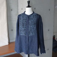 画像9: 【ista-ire】綿麻甘撚りデニム　フリンジシャツ (9)
