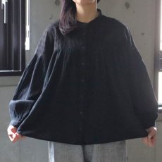 画像2: 【ista-ire】異素材切替ギャザーブラウス (2)