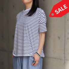 画像1: 20%OFF SALE【NARU FACTORY】サイロプレミアムボーダー ワイド半袖Ｔシャツ (1)