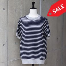 画像1: 20%OFF SALE【NARU FACTORY】サイロプレミアムボーダーコンパクト半袖Ｔシャツ (1)