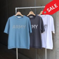 画像1: 20%OFF SALE【NARU FACTORY】アーミーコットン度詰天竺 ARMYプリント半袖Tシャツ (1)