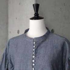 画像6: 【08Mab】コットンリネンオックス多ボタンチュニック (6)