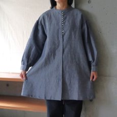 画像2: 【08Mab】コットンリネンオックス多ボタンチュニック (2)