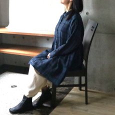 画像4: 【08Mab】シャツ襟ギャザー切り替えチュニック (4)
