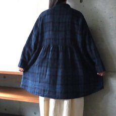 画像2: 【08Mab】シャツ襟ギャザー切り替えチュニック (2)