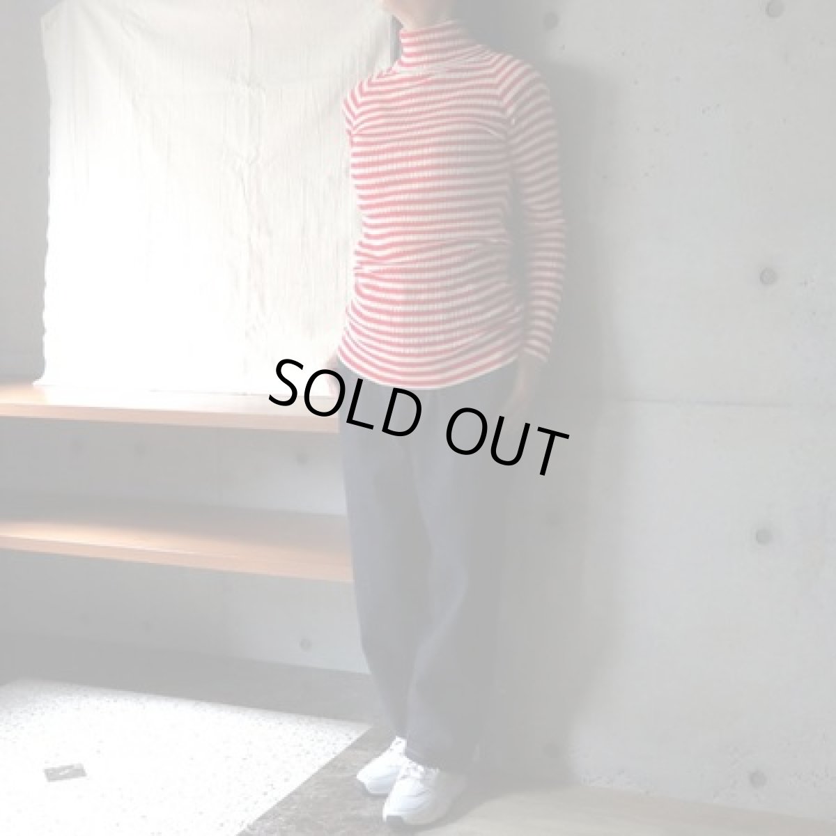 画像7: 20％OFF SALE【NARU FACTORY】綿コーマ ランダムリブBDタートルネック (7)