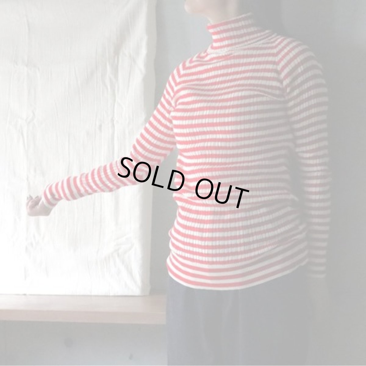 画像5: 20％OFF SALE【NARU FACTORY】綿コーマ ランダムリブBDタートルネック (5)