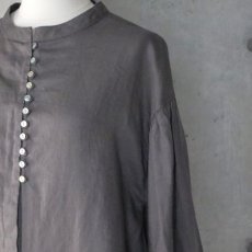 画像14: 【08Mab】リネン多ボタン比翼チュニック (14)