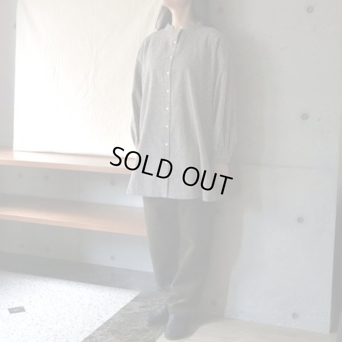 画像4: 20％OFF SALE【Sorte cuff】リネンコットンストライプチュニック (4)