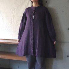 画像1: 【08Mab】リネン多ボタン比翼チュニック (1)
