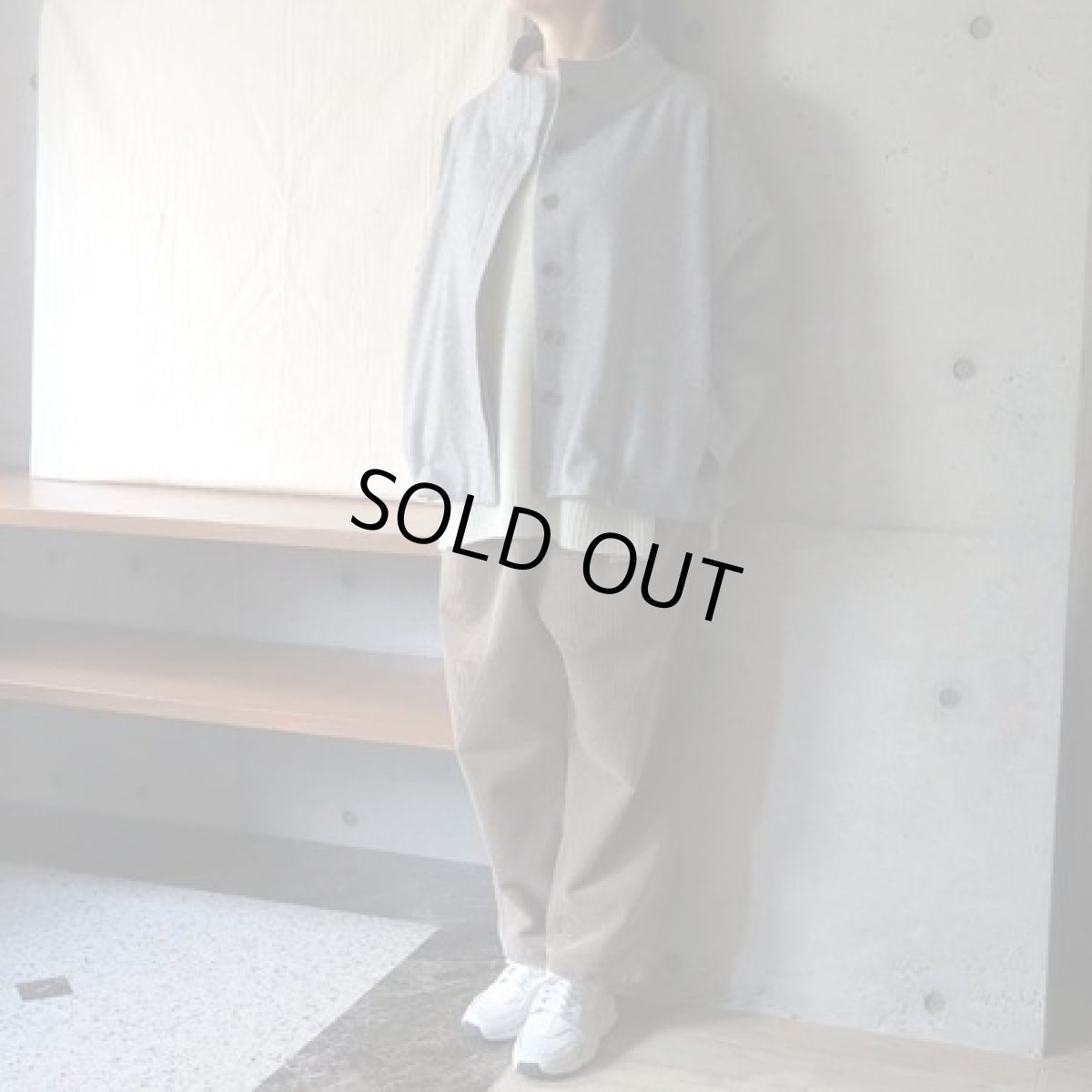 画像1: 【08Mab】ウールツイードハイネックショートジャケット (1)