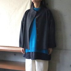 画像1: 【08Mab】ウールツイードハイネックショートジャケット (1)