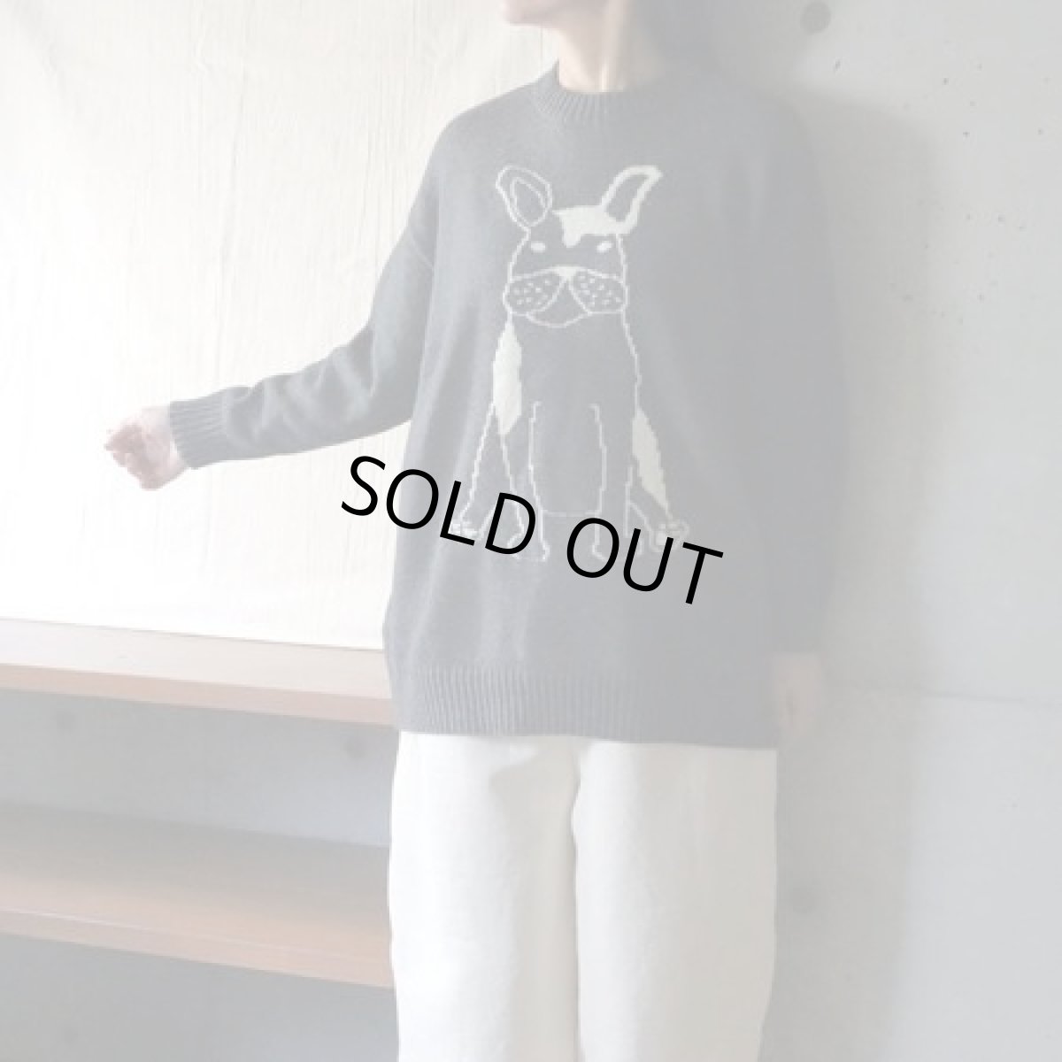 画像2: 【NARU FACTORY】エアーヤーンコットン フレンチブルゆったりニット (2)