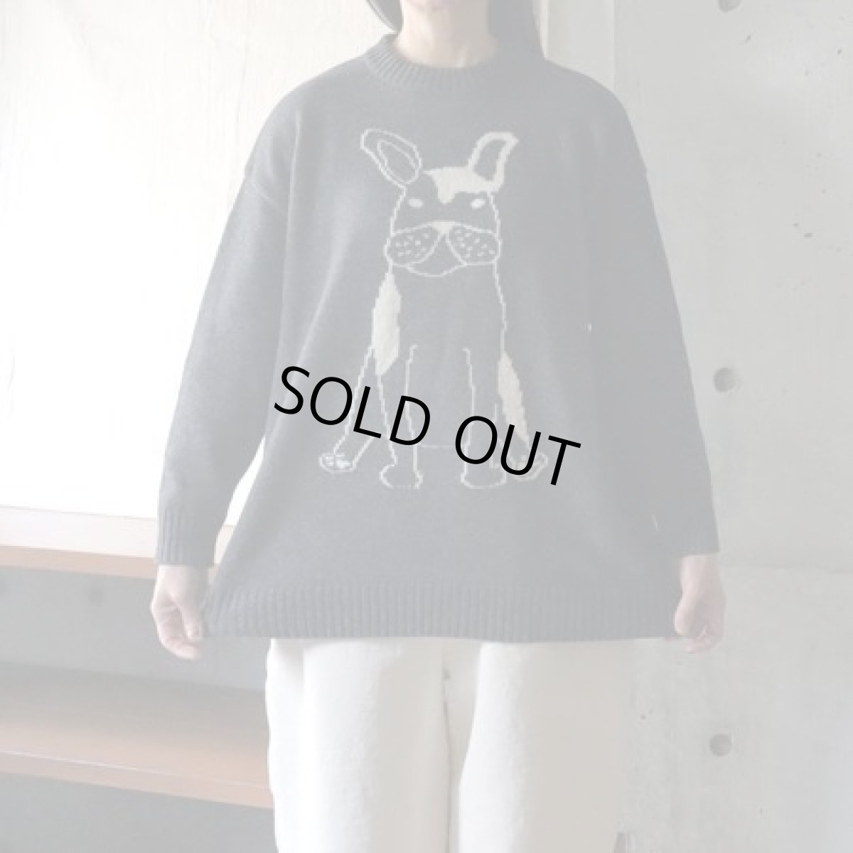 画像1: 【NARU FACTORY】エアーヤーンコットン フレンチブルゆったりニット (1)