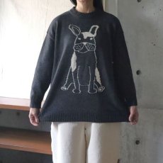 画像1: 【NARU FACTORY】エアーヤーンコットン フレンチブルゆったりニット (1)