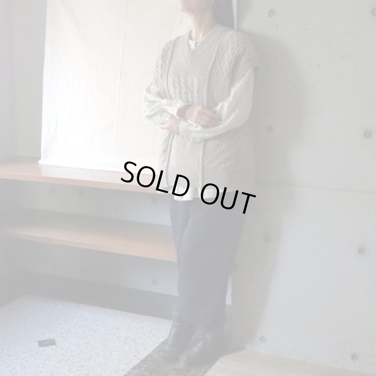 画像5: 【NARU FACTORY】NATURAL COLORED WOOL 柄編みニットベスト (5)