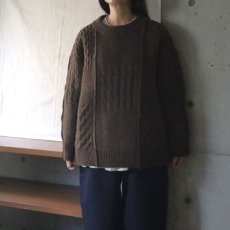 画像1: 【NARU FACTORY】NATURAL COLORED WOOL 柄編みニット (1)
