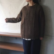 画像2: 【NARU FACTORY】NATURAL COLORED WOOL 柄編みニット (2)